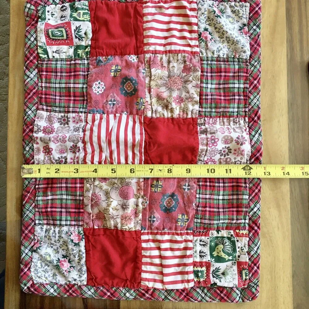 Set of 4 Vintage patchwork placemats with matching Napkins